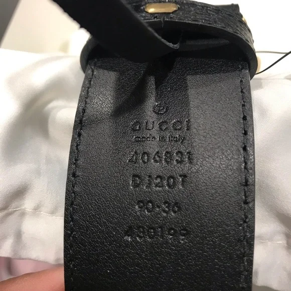 Like new Gucci blk belt with gold hardware - Picture 3 of 4